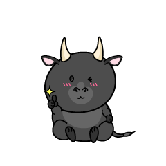 いいねする小ちゃな黒毛牛