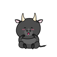 笑顔の小ちゃな黒毛牛