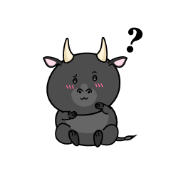 考える小ちゃな黒毛牛
