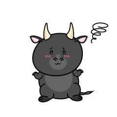 困る小ちゃな黒毛牛