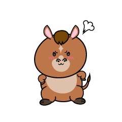 怒る小ちゃな馬