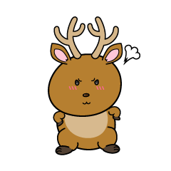 怒る小ちゃな鹿