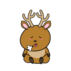 リラックスする小ちゃな鹿