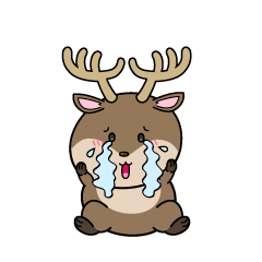 大泣きする小ちゃなトナカイ