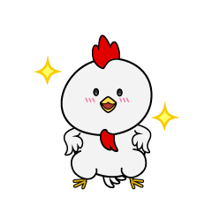 自信満々な小ちゃなニワトリ