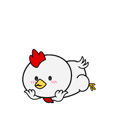 じっと見る小ちゃなニワトリ