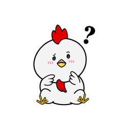 考える小ちゃなニワトリ