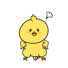 怒る小ちゃなヒヨコ