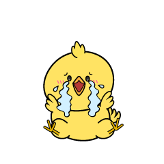 大泣きする小ちゃなヒヨコ