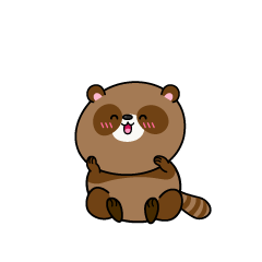 笑顔の小ちゃなタヌキ