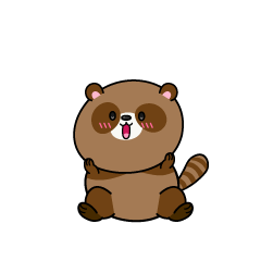 驚く小ちゃなタヌキ