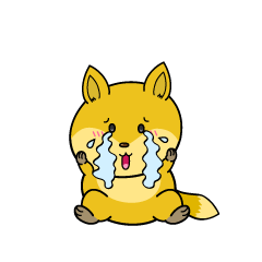 大泣きする小ちゃなキツネ