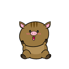 驚く小ちゃなイノシシ