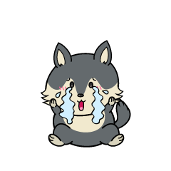 大泣きする小ちゃなオオカミ