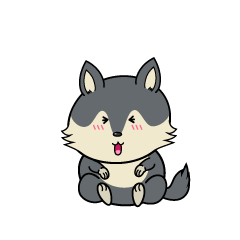 笑う小ちゃなオオカミ