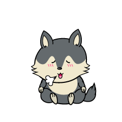 リラックスする小ちゃなオオカミ