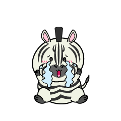 大泣きする小ちゃなシマウマ