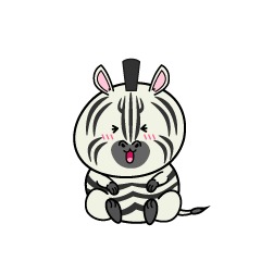 笑う小ちゃなシマウマ