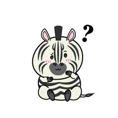 考える小ちゃなシマウマ