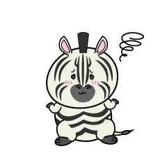 困る小ちゃなシマウマ