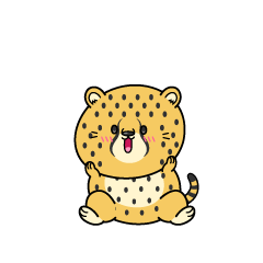 驚く小ちゃなチーター