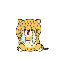 大泣きする小ちゃなヒョウ