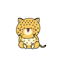 笑顔の小ちゃなヒョウ