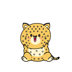 驚く小ちゃなヒョウ