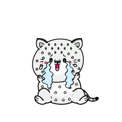大泣きする小ちゃなユキヒョウ