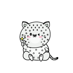 いいねする小ちゃなユキヒョウ