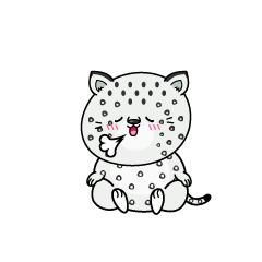 リラックスする小ちゃなユキヒョウ