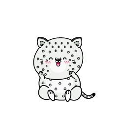 笑顔の小ちゃなユキヒョウ