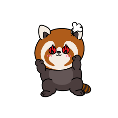 熱意のある小ちゃなレッサーパンダ