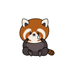 悲しい小ちゃなレッサーパンダ
