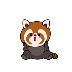 驚く小ちゃなレッサーパンダ