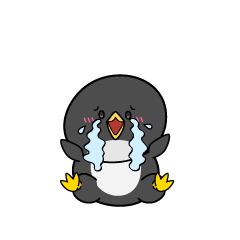 大泣きする小ちゃなペンギン