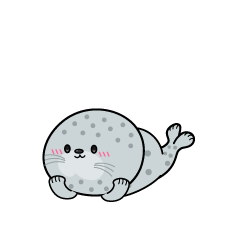 じっと見る小ちゃなゴマアザラシ