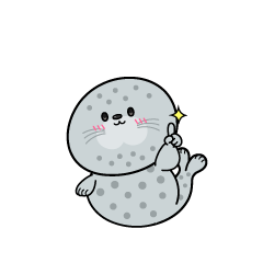 指差しする小ちゃなゴマアザラシ