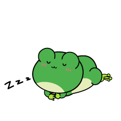 眠る小ちゃなカエル