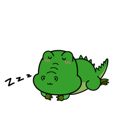 眠る小ちゃなワニ