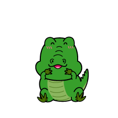 笑顔の小ちゃなワニ