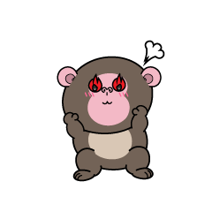 熱意のある小ちゃなニホンザル