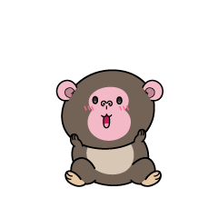 驚く小ちゃなニホンザル