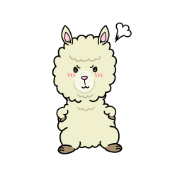 怒る小ちゃなアルパカ