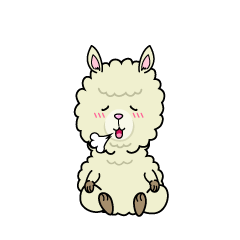 リラックスする小ちゃなアルパカ