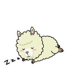 眠る小ちゃなアルパカ