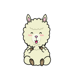 笑顔の小ちゃなアルパカ