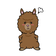 怒る小ちゃなリャマ