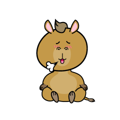 リラックスする小ちゃなラクダ