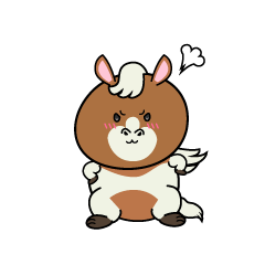 怒る小ちゃなポニー